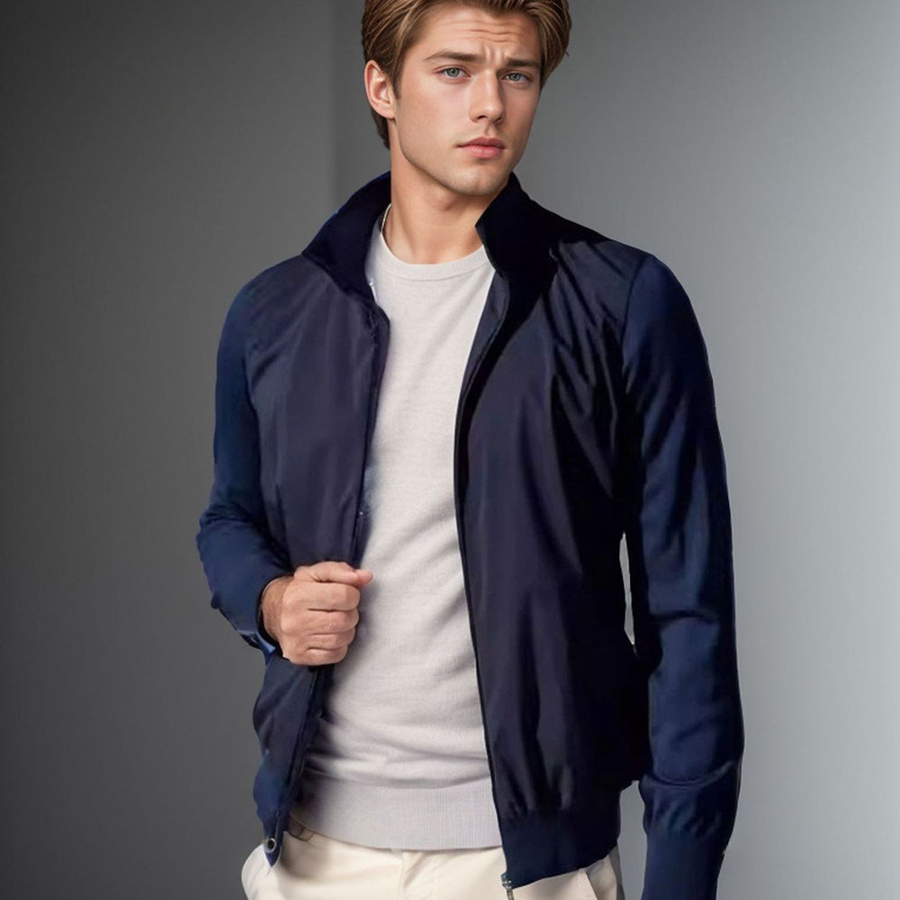 Herren Sommerjacke Slim Fit Lässig mit Reißverschlusstaschen