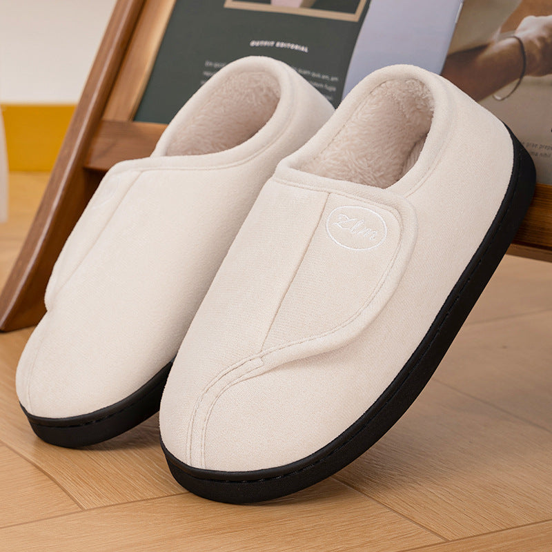 Damen Hausschuhslipper Bequem Warm mit Klettverschluss