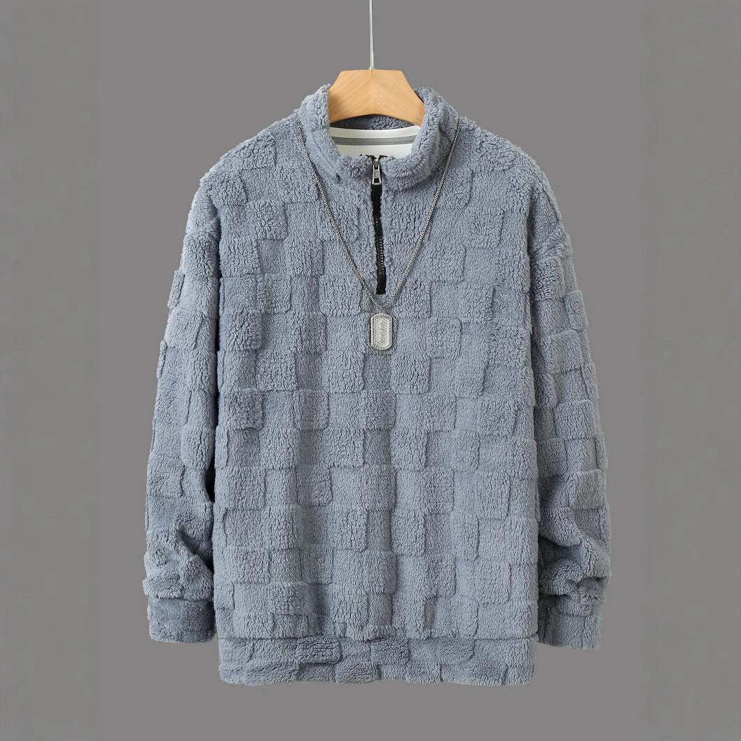 Herren Pullover Modern Samtig Reißverschluss