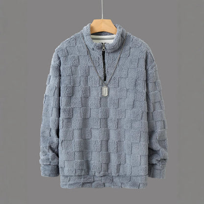 Herren Pullover Modern Samtig Reißverschluss