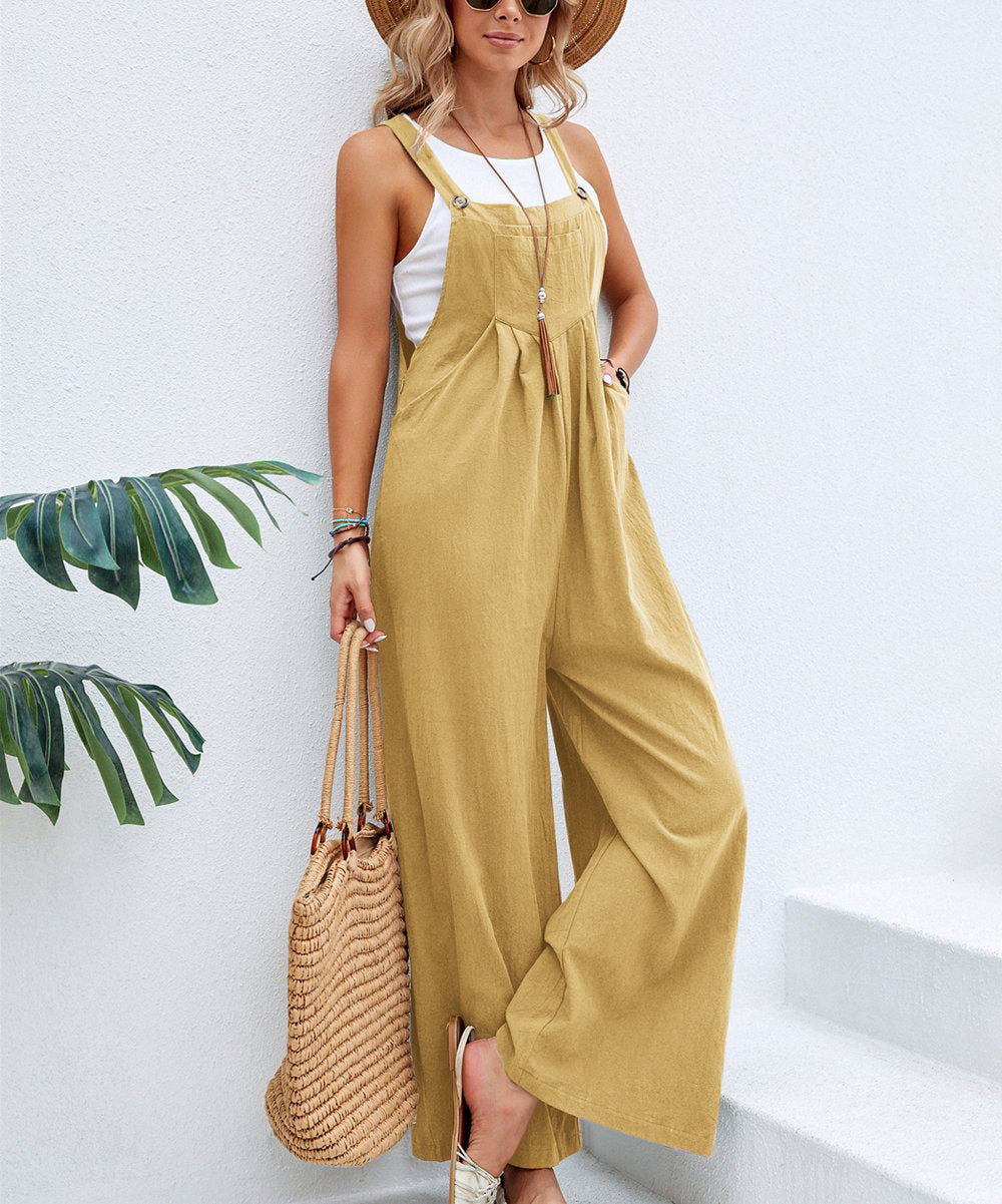 Damen Latzhose Weite Bequem Verstellbar Elegant