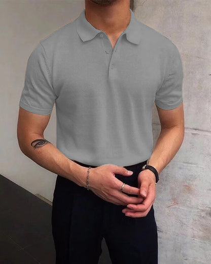 Herren Polo-Shirt Atmungsaktiv Elegant Kragen Baumwolle