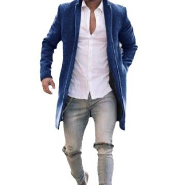 Herren Langmantel Elegant Schwarz Berlin Stil