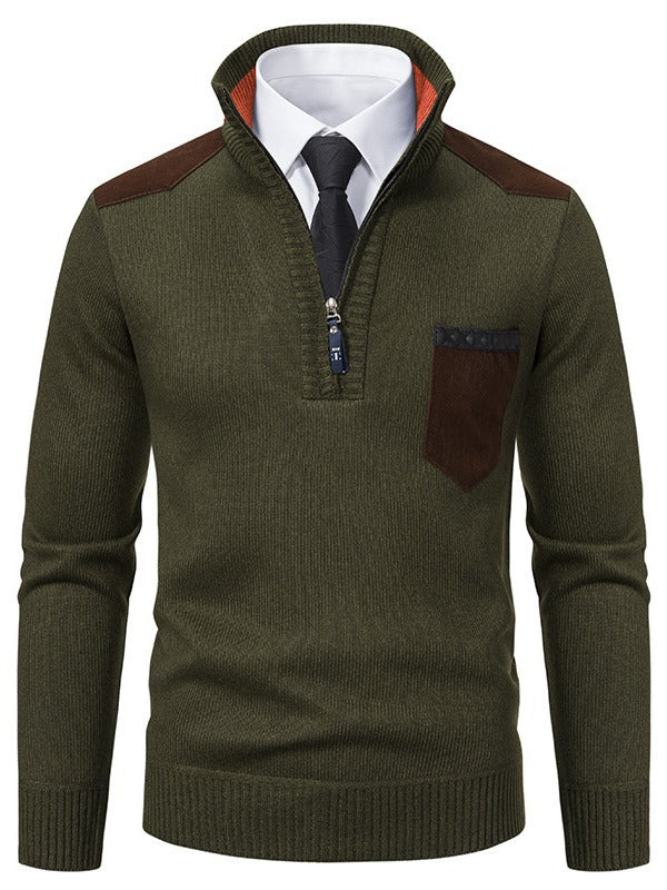 Herren Pullover Modern Kurz Reißverschluss Elegantes Design