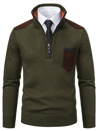 Herren Pullover Modern Kurz Reißverschluss Elegantes Design