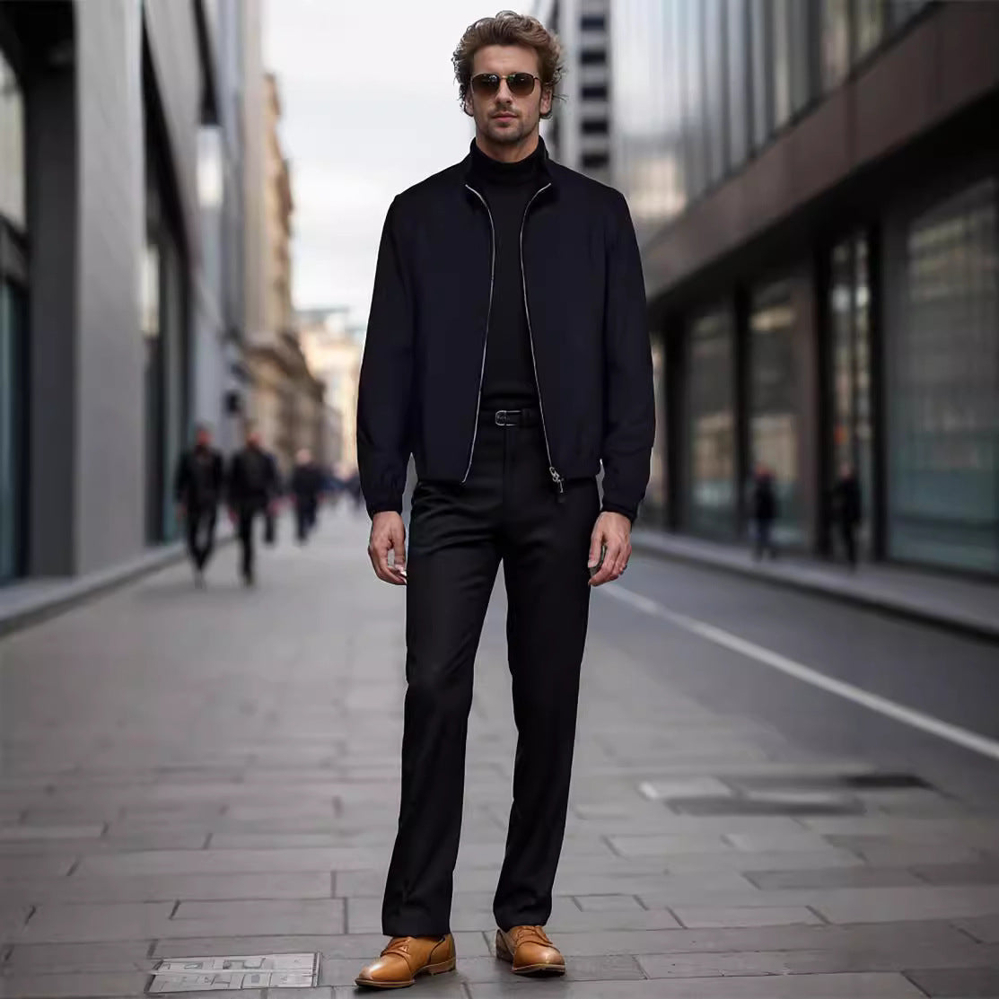 Herren Übergangsjacke Elegant mit Hochkragen Modern
