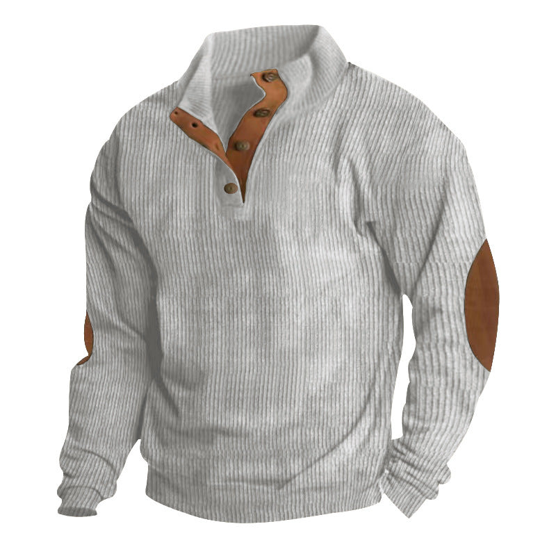 Herren Pullover Leder Applikationen Hochwertig Berlin Style