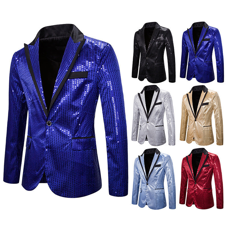 Herren Blazer Elegant Pailletten Modern Schnitt