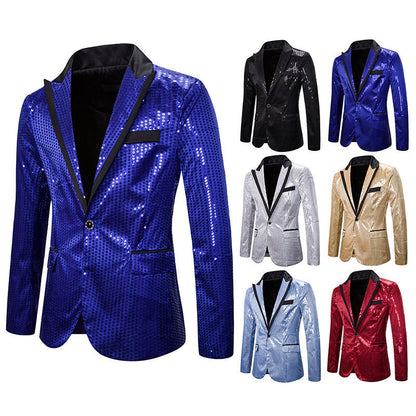 Herren Blazer Elegant Pailletten Modern Schnitt