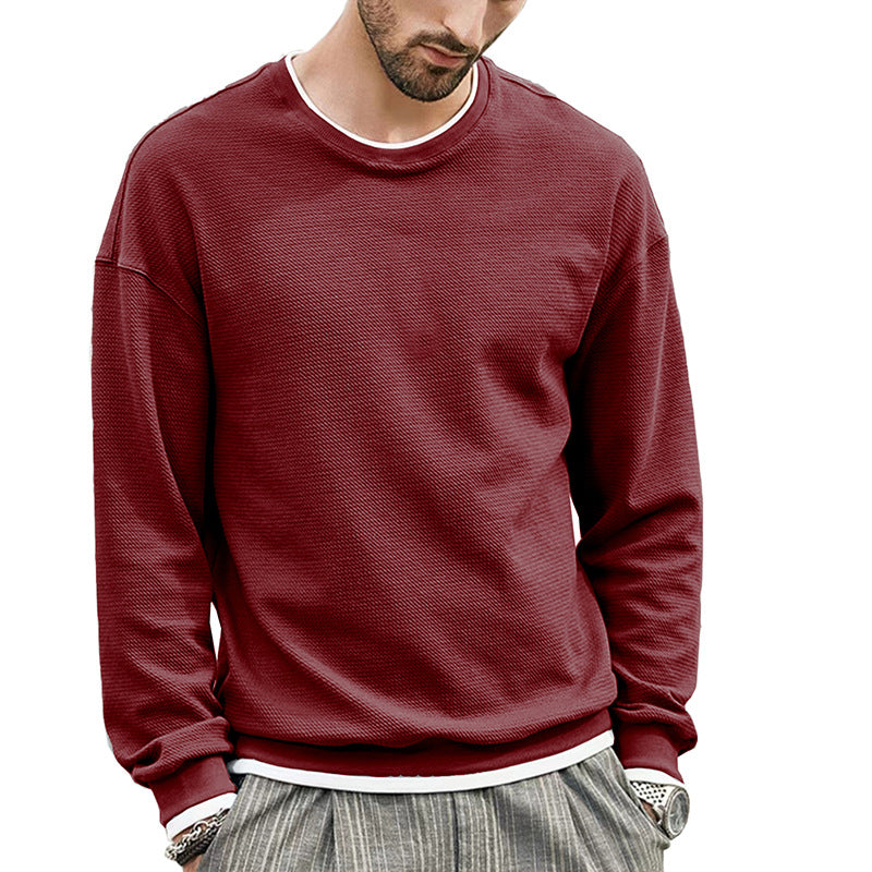 Herren Sweater Langarm Strukturiert Modern