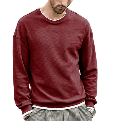 Herren Sweater Langarm Strukturiert Modern