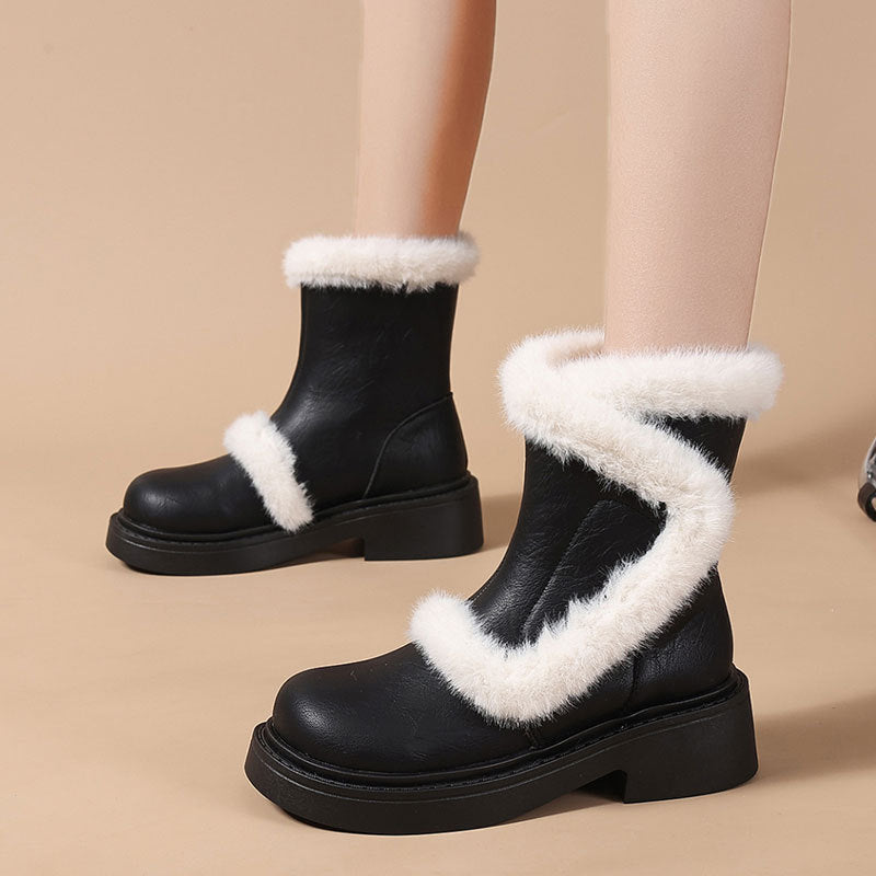 Damen Winterstiefel Warm Kuschelig Gummisohle Mode