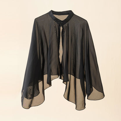 Damen Kimono Chiffon Leicht mit Weiten Ärmeln Sommer