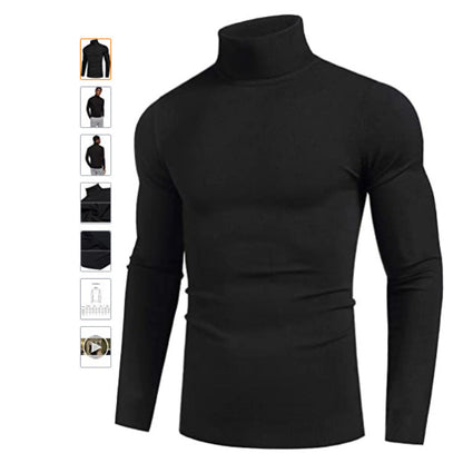 Herren Rollkragenpullover Langarm Hochgeschlossen Modern