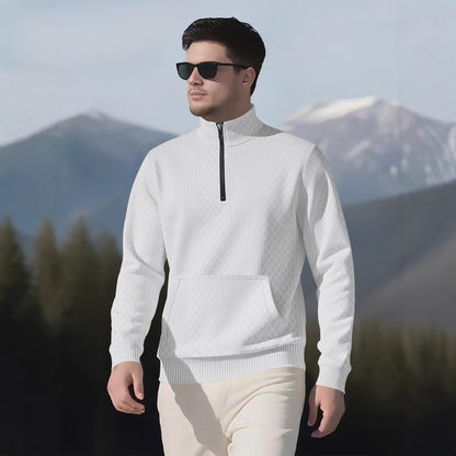 Herren Pullover Sportlich Stehkragen mit Taschen