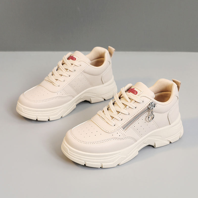 Damen Sneaker Sportlich mit Reißverschluss und Weichem Innenfutter