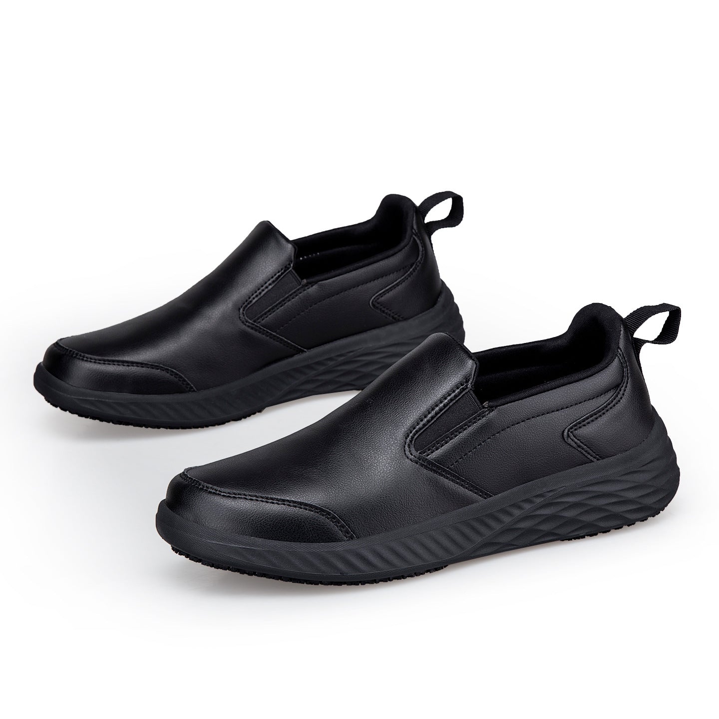 Damen Sneaker Bequem Slip-On Rutschfest Schwarze Schuhe