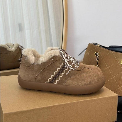 Damen Hausschuhe Weich Wildleder Flausch Innenfutter Warm
