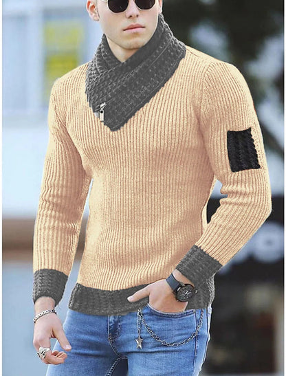 Herren Pullover Strukturiert Moderner Stehkragen
