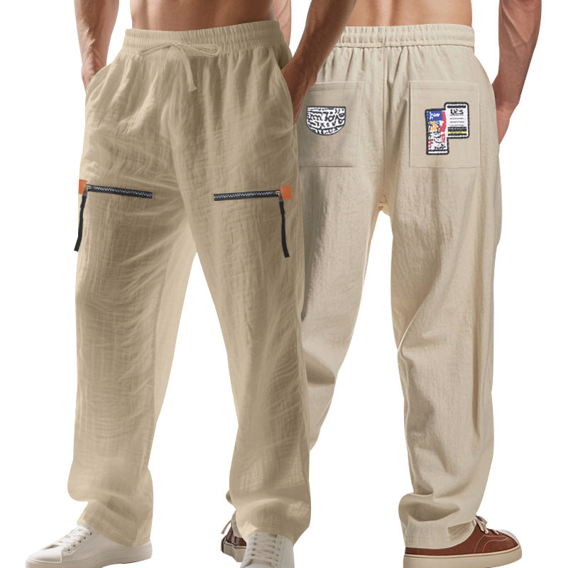 Herren Cargo-Hosen Mit Reißverschlusstaschen Elastisch Bequem