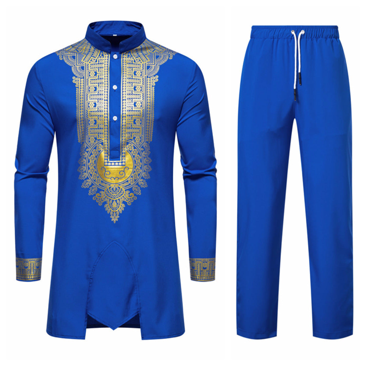 Herren elegante Tunika mit kunstvoller Stickerei und passender Hose BerlinGlamour