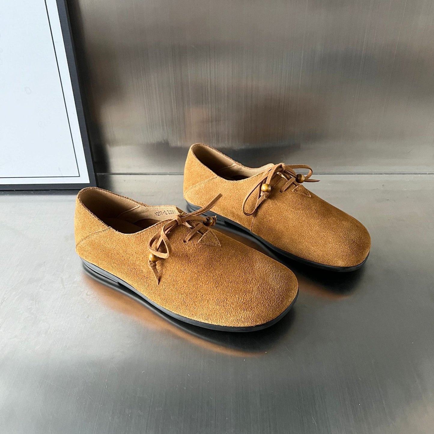Damen Mokassins Bequem Schnürsenkel Modern