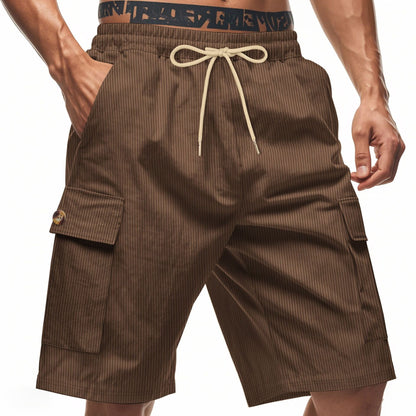 Herren Cargo Shorts Bequem Mit Kordelzug und Taschen