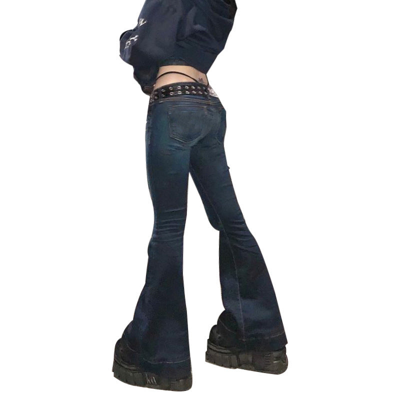 Damen High-Waist Jeans Stretch Elastisch Flare