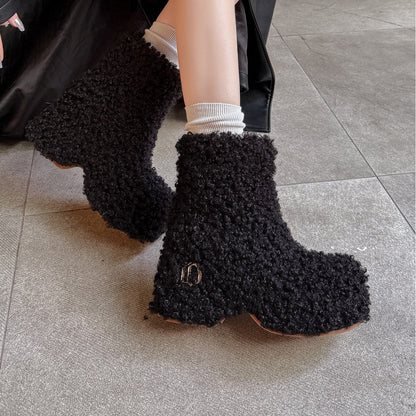 Damen Stiefel Furry Boots Winter Modisch