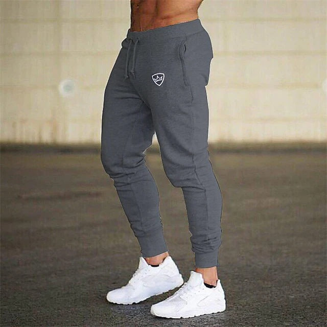 Herren Jogginghose Slim Fit Elastisch Schwarz