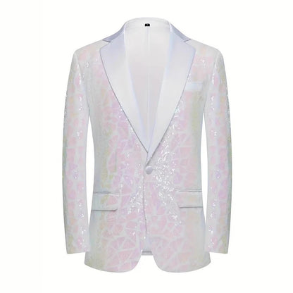 Herren Blazer Pailletten Glamour Schwarz