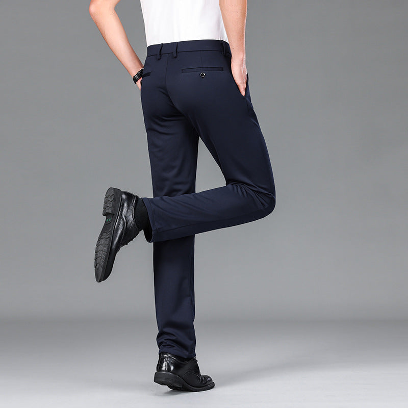 Herren Business-Hosen Elegant Slim Fit Schwarz
