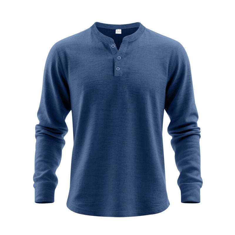Herren Langarmshirt Strukturiert Knopfleiste Modern Berlin