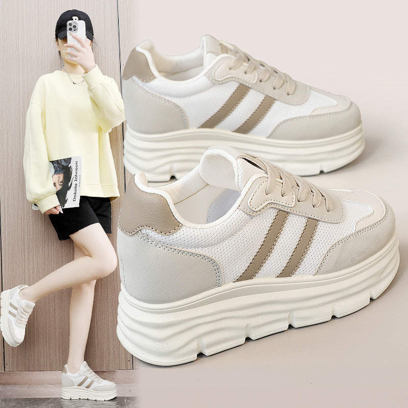 Damen Sneaker Plateau Sportschuhe atmungsaktiv Laufsohle - BerlinGlamour