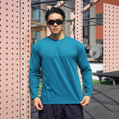 Herren Sportshirt Langarm Atmungsaktiv Feuchtigkeitstransport - BerlinGlamour