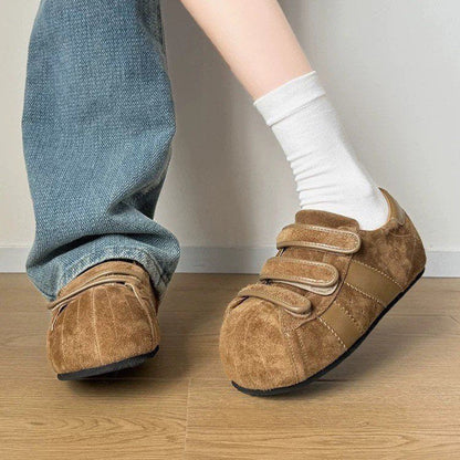 Damen Clogs Weich Wildleder Bequem Klettverschluss