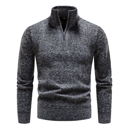 Herren Strickpullover Sportlich Strukturiert Halbzipper