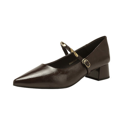 Damen Pumps Hochhackig mit Riemen Komfortabel Blockabsatz