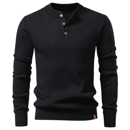 Herren Strickpullover Fein Rippenmuster Modern