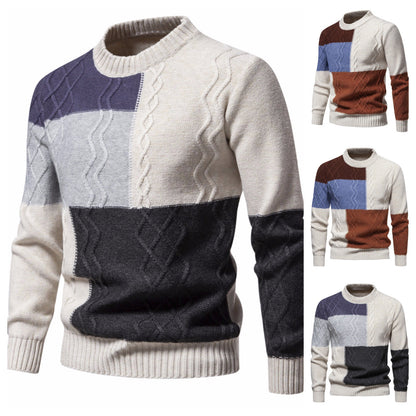 Herren Strickpullover Bunt Modern Zopfmuster - BerlinGlamour