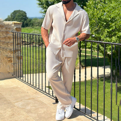 Herren Streifen Hemd Elegant Lässig Modern