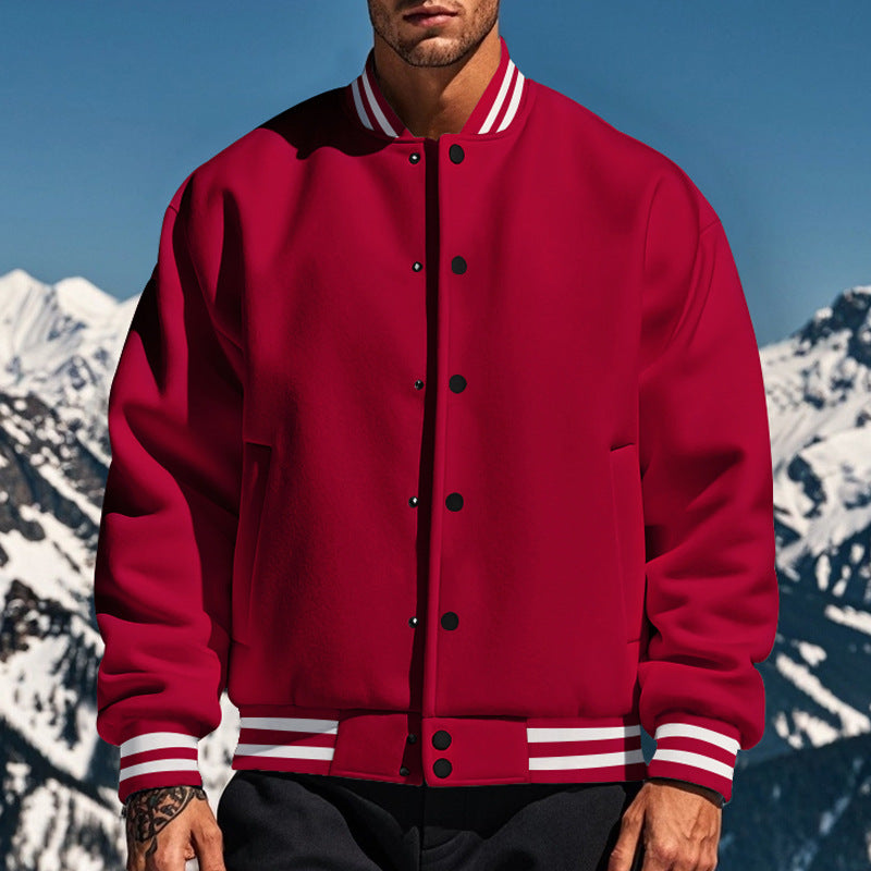 Herren Bomberjacke Sportlich Kontrastbündchen Modern