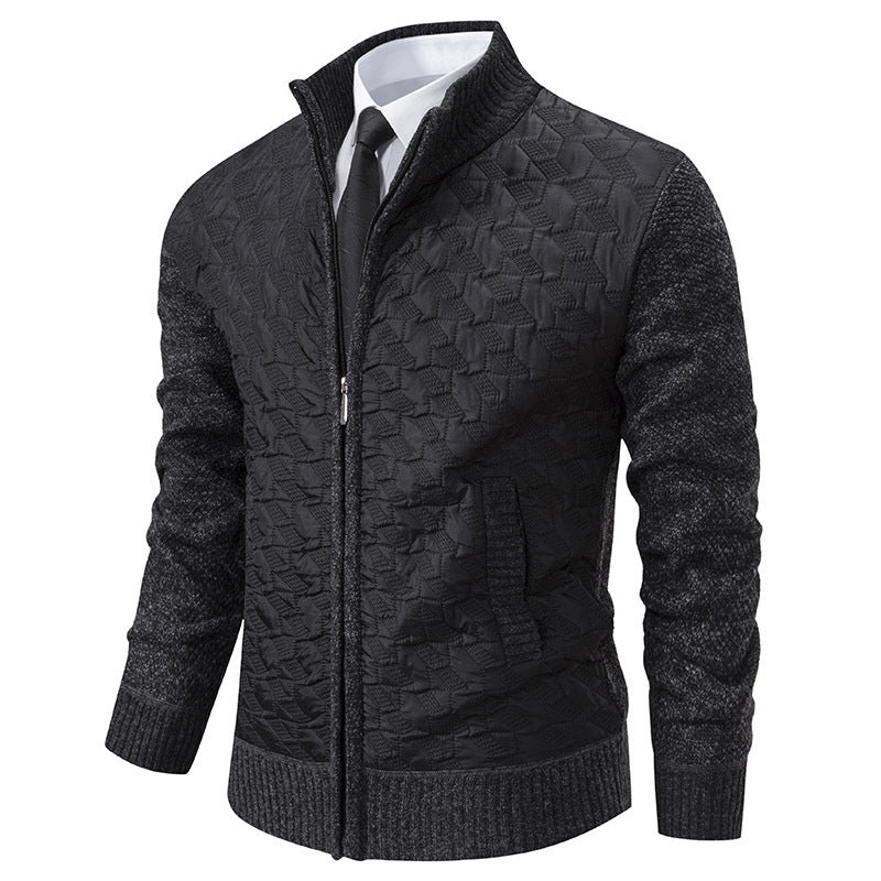Herren Steppjacke Modern Struktur Obermaterial Hochkragen