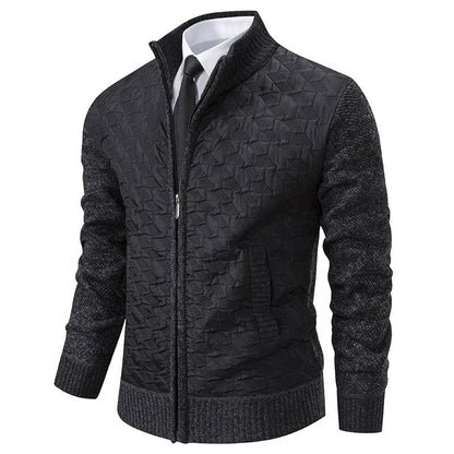 Herren Steppjacke Modern Struktur Obermaterial Hochkragen
