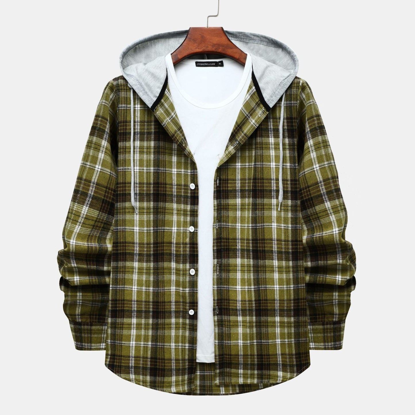 Herren Kapuzenjacke Karomuster Klassisch Modern
