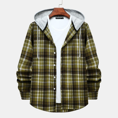 Herren Kapuzenjacke Karomuster Klassisch Modern