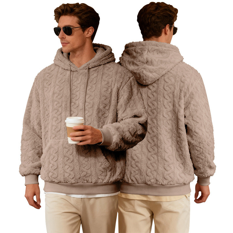 Herren Hoodie Fleece Weich Warm Strukturierung
