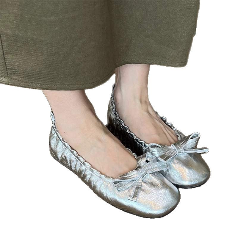 Damen Ballerinas Raffiniert Elastisch Rüschen Design