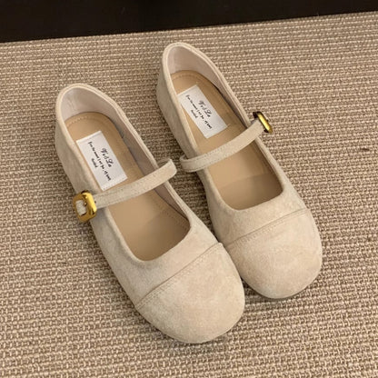 Damen Ballerinas Elegante Mary Jane Schuhe mit Riemchen