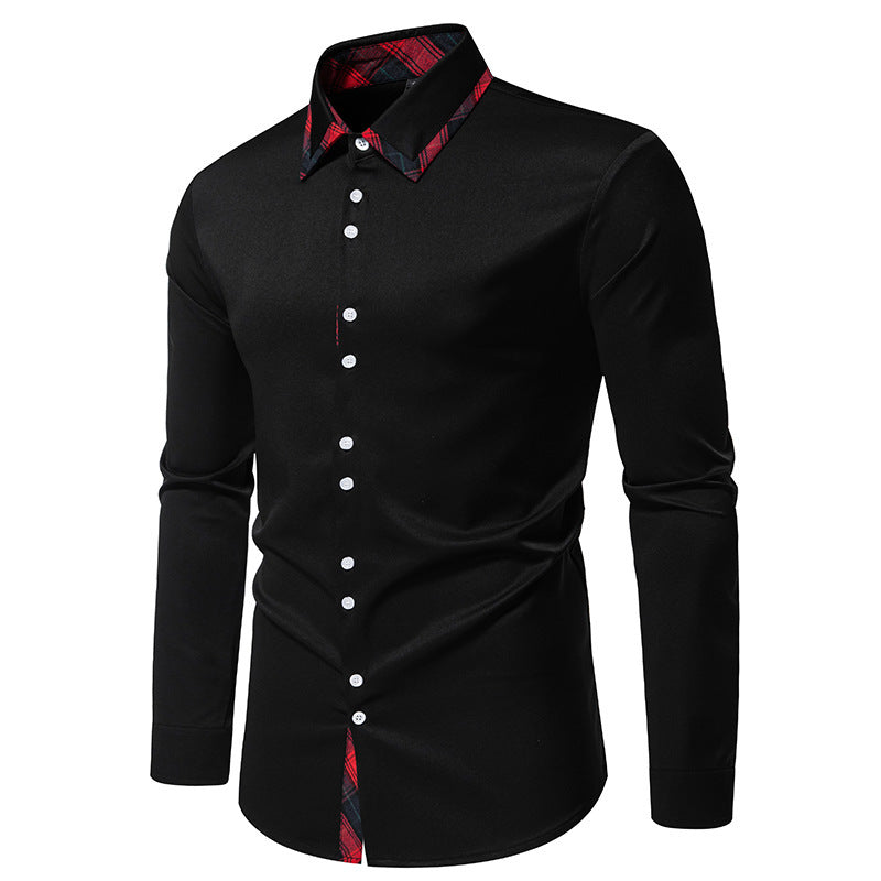 Herren Langarmhemd Elegantes Moderne Kontrast DETAILS